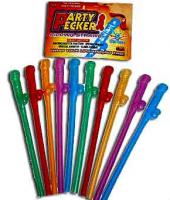 10 Pack of Bachelorette Party Colored Penis Straws  - Hott Pecker Straws